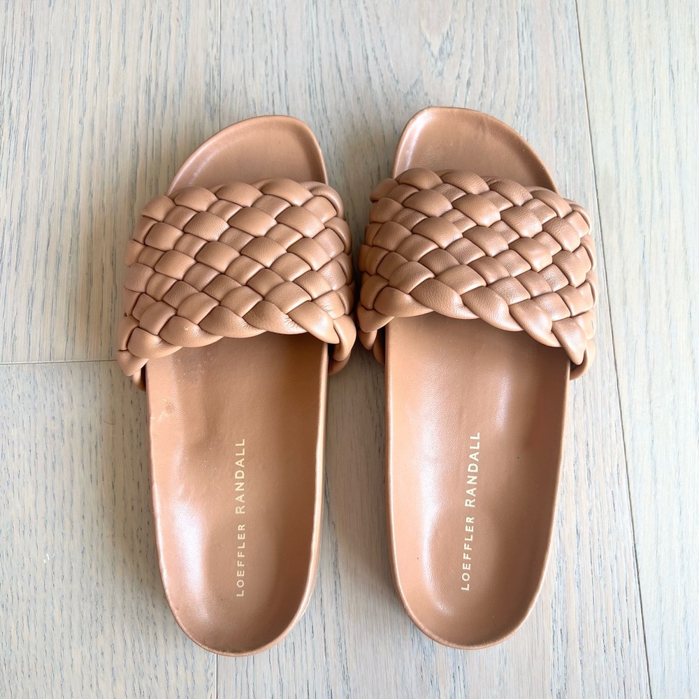 Loeffler Randall - Sonnie Woven Leather Slides SIZE 7